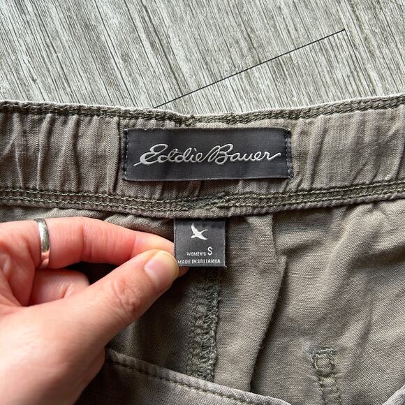 Eddie Bauer Taupe Linen/Cotton Drawstring Waist Lightweight Pants Size Small - Picture 10 of 11